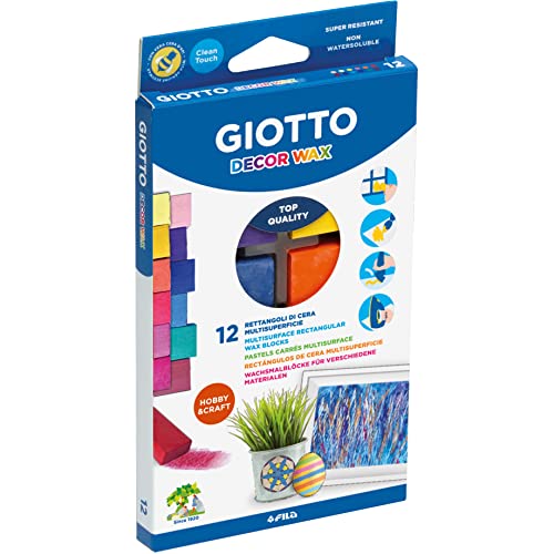 GIOTTO Decor Wax, Wachsblöcke, rechteckige Form, 4 x 2 cm, 12 sortierte Farben GIOTTO Decor Wax, Wachsblöcke, rechteckige Form, 4 x 2 cm, 12 sortierte Farben von GIOTTO