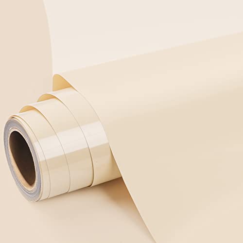 GIRAFVINYL Cremefarbenes Wärmetransfer-Vinyl, 30,5 x 15,7 cm, Beige zum Aufbügeln für Kleidung und Stoff, leicht zu jäten, Hautfarbe, HTV-Vinyl, kompatibel mit Silhouette Cameo (cremefarben) von GIRAFVINYL