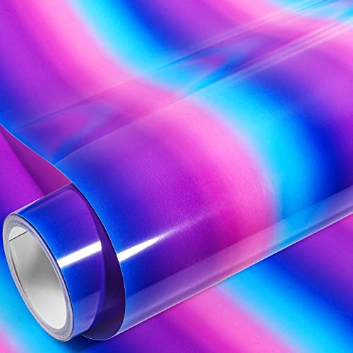 GIRAFVINYL Regenbogen-Wärmetransfer-Vinyl, 30,5 cm x 2,4 m, Farbverlauf, Regenbogen-HTV-Vinyl für DIY-T-Shirts von GIRAFVINYL