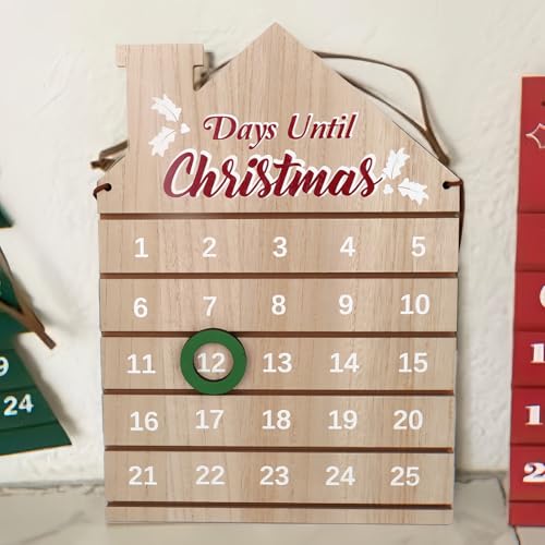 Countdown to Christmas Holz-Adventskalender, Büro-Wanddekoration, Weihnachtsdekoration für den Tisch zu Hause von GISELA D