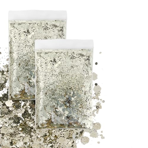 GIUSOBG Glitzer zum Basteln, 100g Glitzer Gesicht, 0.2+1+3mm Ultra Fine Glitzerpulver für Nägel Gesicht Makeup Kartenbasteln Handwerk Nagelkunst (Sekt) von GIUSOBG