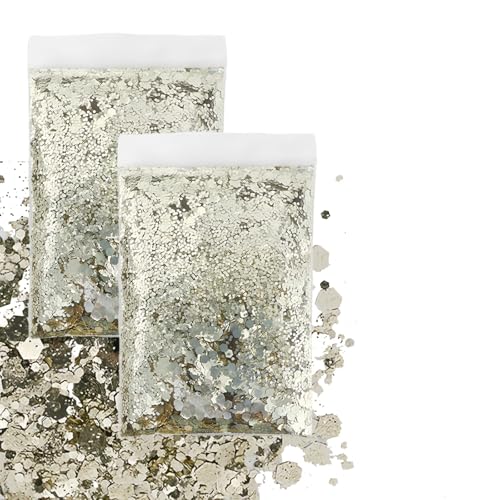GIUSOBG Glitzer zum Basteln, 100g Glitzer Gesicht, 0.2+1+3mm Ultra Fine Glitzerpulver für Nägel Gesicht Makeup Kartenbasteln Handwerk Nagelkunst (Sekt) von GIUSOBG