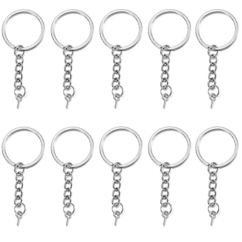 GIVBRO 10 Stück offene Biegeringe mit Kettenspalten Schlüsselring – Schlüsselanhänger Ringe Zubehör für DIY Kunst hängende Schmuckherstellung Silber, 25 mm GIVBRO 10 Stück offene Biegeringe mit Kettenspalten Schlüsselring – Schlüsselanhänger Ringe Zubehör für DIY Kunst hängende Schmuckherstellung Silber, 25 mm von GIVBRO