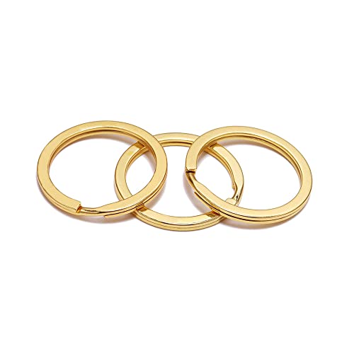 GIVBRO 10 runde Spaltringe, Schlüsselringe, offene Biegeringe für Schlüsselanhänger, handgefertigt, DIY, Handwerk, Schmuckzubehör, goldfarben, 30 mm GIVBRO 10 runde Spaltringe, Schlüsselringe, offene Biegeringe für Schlüsselanhänger, handgefertigt, DIY, Handwerk, Schmuckzubehör, goldfarben, 30 mm von GIVBRO