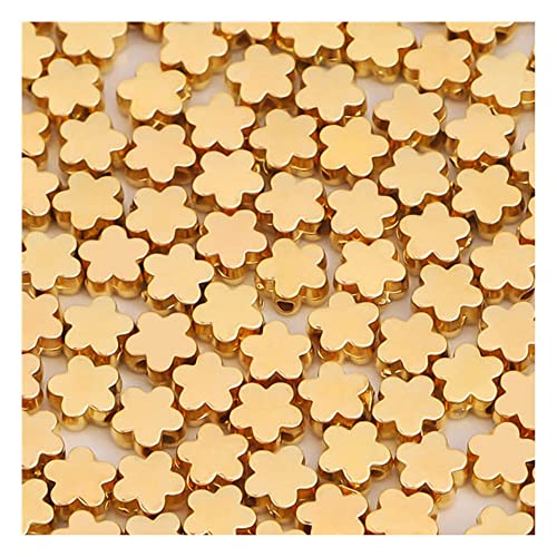 GIVBRO 100 Stück Abstandshalter Perlen Vintage DIY Blumenperlen Perlen Zubehör für Schmuck Armbänder Anhänger Herstellung Golden GIVBRO 100 Stück Abstandshalter Perlen Vintage DIY Blumenperlen Perlen Zubehör für Schmuck Armbänder Anhänger Herstellung Golden von GIVBRO