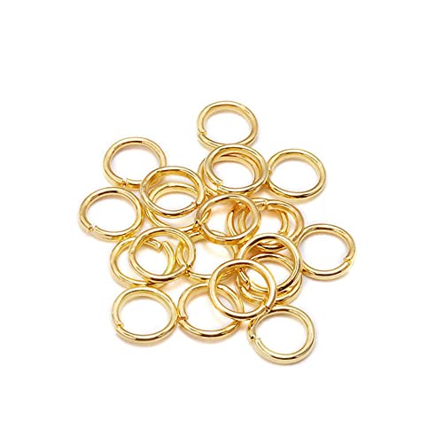 GIVBRO 100 Stück Schlüssel offene Biegeringe Schlüsselanhänger runde Ringe für DIY Handwerk Schmuck Anhänger Herstellung Zubehör Gold, 14 mm von GIVBRO