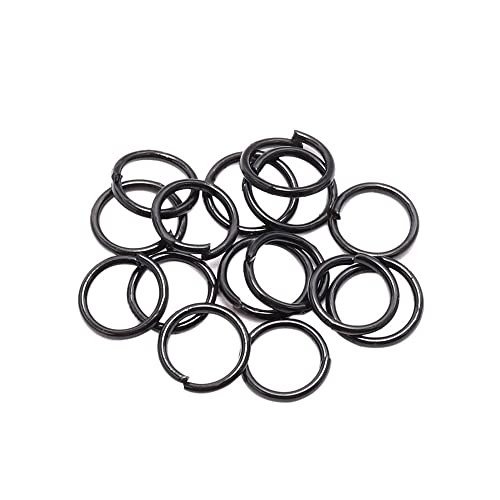 GIVBRO 100 Stück Schlüssel offene Biegeringe Schlüsselanhänger runde Ringe für Schmuck Anhänger Herstellung DIY Handwerk Zubehör schwarz, 14 mm von GIVBRO