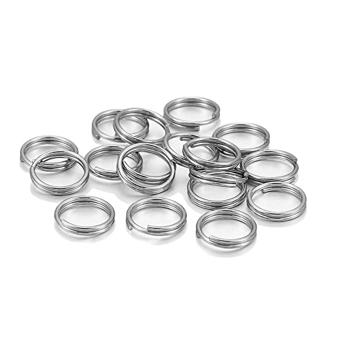 GIVBRO 100 Stück runde Spaltringe Schlüsselringe Offene Biegeringe Zubehör für Schlüsselanhänger Schmuck Handarbeit DIY Handwerk Silber 8 mm von GIVBRO