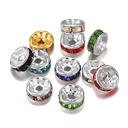 GIVBRO 200 Stück Strass-Abstandshalter-Perlen, gemischte Vintage-Perlen, Perlen-Zubehör für Schmuck, DIY, Armbandherstellung, 10 mm GIVBRO 200 Stück Strass-Abstandshalter-Perlen, gemischte Vintage-Perlen, Perlen-Zubehör für Schmuck, DIY, Armbandherstellung, 10 mm von GIVBRO