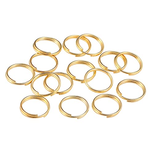 GIVBRO 200 Stück runde Spaltringe Schlüsselanhänger für Schlüsselanhänger, handgefertigt, DIY, Handwerk, Schlüssel, Schmuckzubehör, hellgold, 10 mm GIVBRO 200 Stück runde Spaltringe Schlüsselanhänger für Schlüsselanhänger, handgefertigt, DIY, Handwerk, Schlüssel, Schmuckzubehör, hellgold, 10 mm von GIVBRO