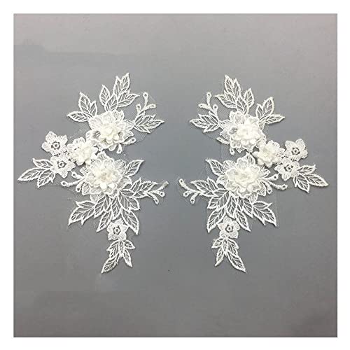 GIVBRO 3D-Blume bestickte Spitzenapplikationen Kragen Patches Fake Kragen für Hemd Kleid DIY Handwerk Kostüm Zubehör Weiß von GIVBRO