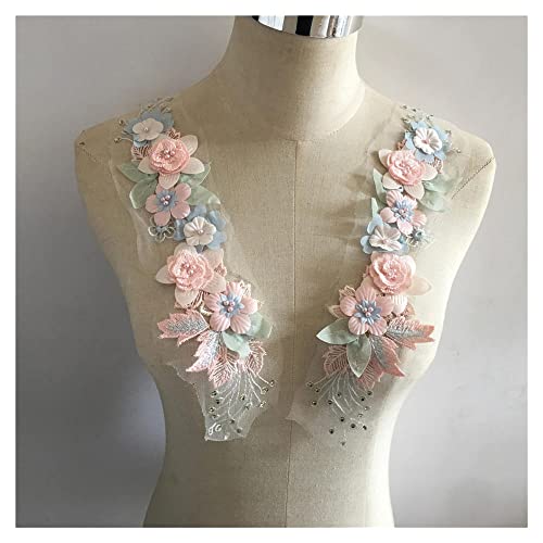 GIVBRO 3D Flower Lace Collar Applique Sewing Patch Embroidered Fake Collar for Cloth Dress Decoration Costume Accessories, 7.5 * 32.5 cm von GIVBRO
