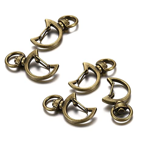 GIVBRO 5 Stück Karabinerhaken in Mondform mit Drehhaken Schlüsselringe Schlüsselanhänger Ringe für DIY Handwerk Schmuckherstellung Zubehör Bronze GIVBRO 5 Stück Karabinerhaken in Mondform mit Drehhaken Schlüsselringe Schlüsselanhänger Ringe für DIY Handwerk Schmuckherstellung Zubehör Bronze von GIVBRO