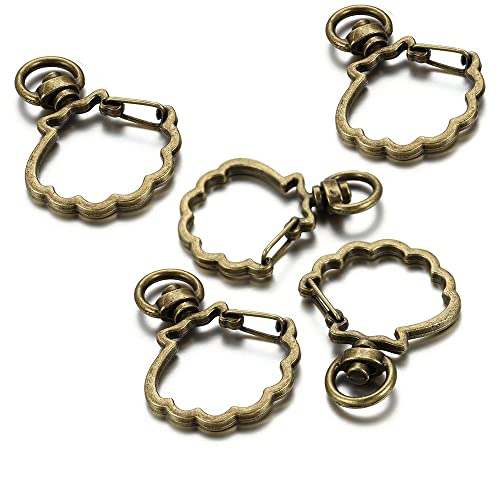 GIVBRO 5 Stück Karabinerverschluss, Muschelform, drehbare Haken, Schlüsselringe, Schlüsselanhänger, Ringe für DIY, Handwerk, Schmuckherstellung, Zubehör aus Bronze von GIVBRO
