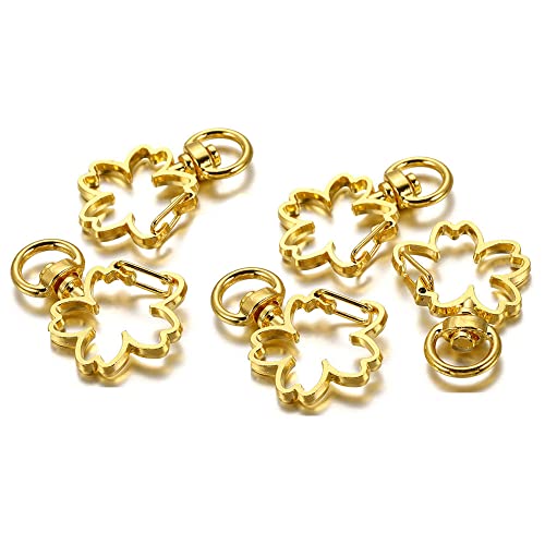GIVBRO 5 Stück Karabinerverschluss Blumenförmige Drehhaken Schlüsselringe Schlüsselanhänger Ringe für DIY Handwerk Schmuckherstellung Zubehör Gold GIVBRO 5 Stück Karabinerverschluss Blumenförmige Drehhaken Schlüsselringe Schlüsselanhänger Ringe für DIY Handwerk Schmuckherstellung Zubehör Gold von GIVBRO