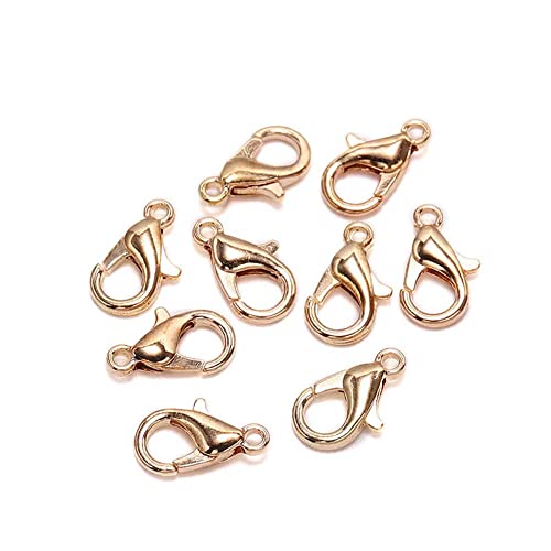 GIVBRO 50 Stück Karabinerverschlüsse für Basteln, Bastelzubehör, Schlüsselanhänger, Armband, Schmuckherstellung, hellgoldfarben, 12 mm von GIVBRO