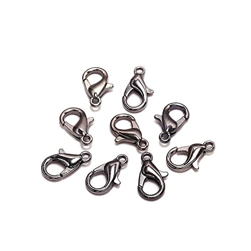 GIVBRO 50 Stück Karabinerverschlüsse für Bastelzubehör, Schlüsselanhänger, Armband, Schmuckherstellung, dunkelgrau, 12 mm von GIVBRO