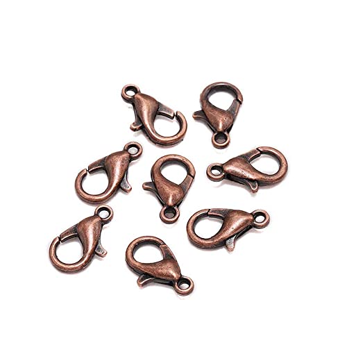 GIVBRO 50 Stück Karabinerverschlüsse für Bastelzubehör, Schlüsselanhänger, Armband, Schmuckherstellung, rotes Kupfer, 12 mm von GIVBRO