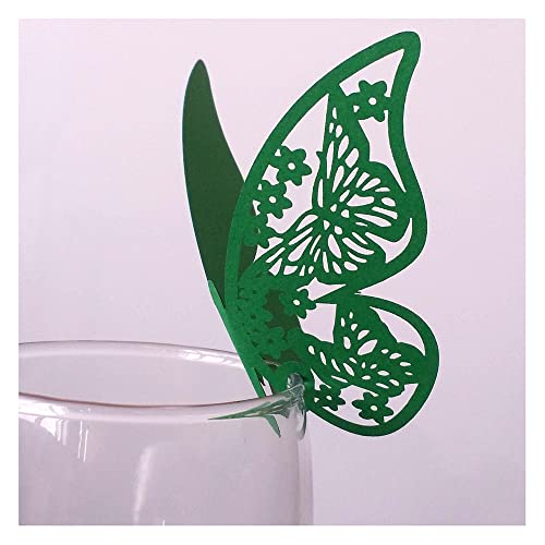 GIVBRO 50 Stück Tischkarte Schmetterling Weinglas Namenskarte Blumenstrauß Grußkarte für Hochzeit Geburtstag Glas Tasse Dekoration Zubehör Grün GIVBRO 50 Stück Tischkarte Schmetterling Weinglas Namenskarte Blumenstrauß Grußkarte für Hochzeit Geburtstag Glas Tasse Dekoration Zubehör Grün von GIVBRO