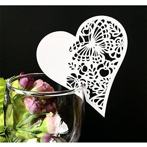GIVBRO 50 Stück herzförmige Tischkarte ausgehöhlte Blume Namenskarte Grußkarte für Weinglas Tasse Blumenstrauß Dekoration weiß GIVBRO 50 Stück herzförmige Tischkarte ausgehöhlte Blume Namenskarte Grußkarte für Weinglas Tasse Blumenstrauß Dekoration weiß von GIVBRO