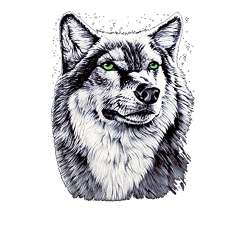 GIVBRO Aufnäher zum Aufbügeln, Wärmeübertragung, Aufkleber, Motiv: Wolfsmuster, Applikation, Aufkleber für Kleidung, T-Shirt, Jacken, Jeans, Rucksäcke von GIVBRO