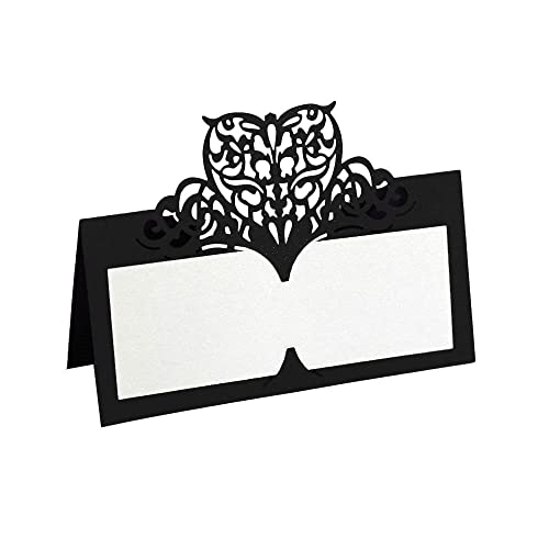 GIVBRO Ausgehöhlte Tischkarte Herz Zelt Karte gefaltete Sitzkarte Hochzeit Party Zubehör schwarz, 50 Stück GIVBRO Ausgehöhlte Tischkarte Herz Zelt Karte gefaltete Sitzkarte Hochzeit Party Zubehör schwarz, 50 Stück von GIVBRO
