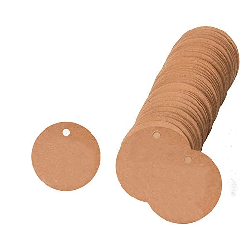GIVBRO Blanko-Geschenkanhänger, Kraftpapier, zum Aufhängen, runde Karten für Süßigkeitenschachteln, Dekoration, 4 cm, 100 Stück GIVBRO Blanko-Geschenkanhänger, Kraftpapier, zum Aufhängen, runde Karten für Süßigkeitenschachteln, Dekoration, 4 cm, 100 Stück von GIVBRO