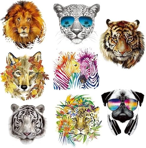 GIVBRO Iron On Patches Heat Transfer Appliques Animals Stickers Heat Transfer Patches Ironing Patch for T-shirt DIY Accessories von GIVBRO