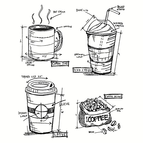 GIVBRO Clear Stamps Coffee Cup Transparent Silikon Stempel für Karten Making DIY Scrapbooking Album Basteln Dekoration von GIVBRO