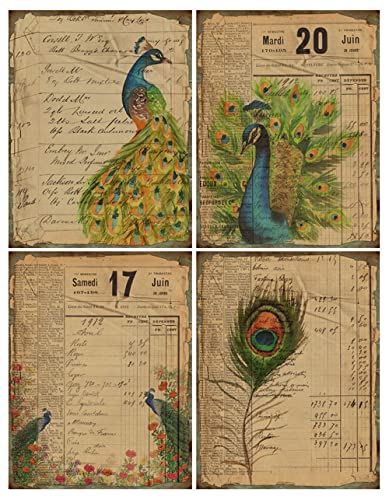 GIVBRO Dekorative Scrapbook Papier Vintage Pfau Papierblöcke für Tagebuch, Reiseplaner, Schreiben, Kartenherstellung, Basteln, 4 Blatt GIVBRO Dekorative Scrapbook Papier Vintage Pfau Papierblöcke für Tagebuch, Reiseplaner, Schreiben, Kartenherstellung, Basteln, 4 Blatt von GIVBRO