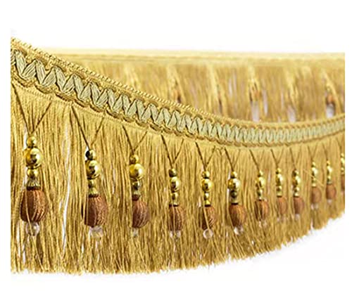 GIVBRO Geflochtene Perlen zum Aufhängen mit Quasten, Fransenborte, Stoffband, Band, Vorhang-, Tisch-, Hochzeitsaccessoire, 2 Yard GIVBRO Geflochtene Perlen zum Aufhängen mit Quasten, Fransenborte, Stoffband, Band, Vorhang-, Tisch-, Hochzeitsaccessoire, 2 Yard von GIVBRO