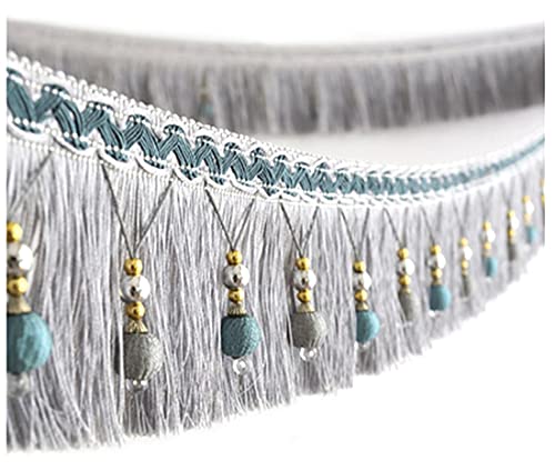 GIVBRO Geflochtene Perlen zum Aufhängen mit Quasten, Fransenborte, Stoffband, Band, Vorhang-, Tisch-, Hochzeitsaccessoire, 2 Yard GIVBRO Geflochtene Perlen zum Aufhängen mit Quasten, Fransenborte, Stoffband, Band, Vorhang-, Tisch-, Hochzeitsaccessoire, 2 Yard von GIVBRO