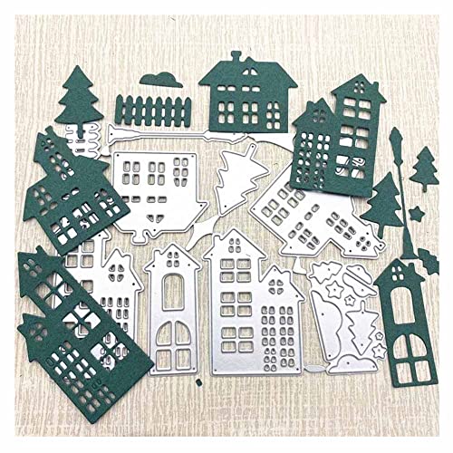 GIVBRO Häuser Stanzformen Bauformen Stanzwerkzeuge Scrapbook Prägeschablone Form für DIY Handwerk Grußkarten Herstellung (#A) von GIVBRO