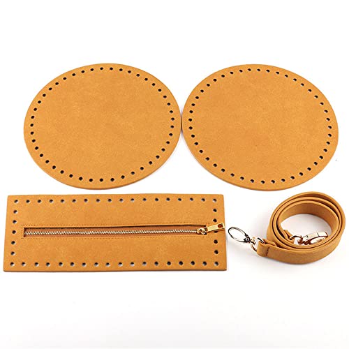 GIVBRO Handtaschen-Unterteil, aus PU-Leder, zum Stricken, Häkeln, mit Reißverschluss für Eimer, Taschen, Bastelzubehör, Dunkelgelb GIVBRO Handtaschen-Unterteil, aus PU-Leder, zum Stricken, Häkeln, mit Reißverschluss für Eimer, Taschen, Bastelzubehör, Dunkelgelb von GIVBRO