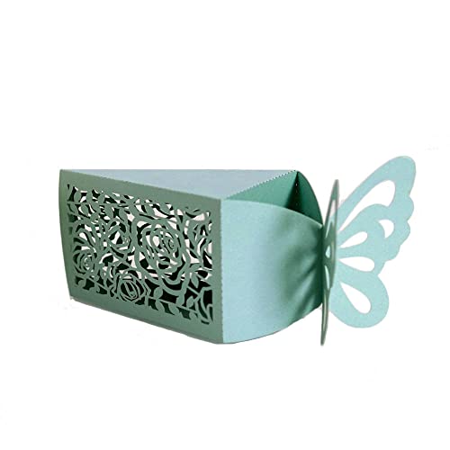 GIVBRO Hochzeits-Süßigkeiten-Boxen, dreieckig, Geschenkbox, Rosenmuster, für Geburtstagsparty, Hellblau, 50 Stück GIVBRO Hochzeits-Süßigkeiten-Boxen, dreieckig, Geschenkbox, Rosenmuster, für Geburtstagsparty, Hellblau, 50 Stück von GIVBRO