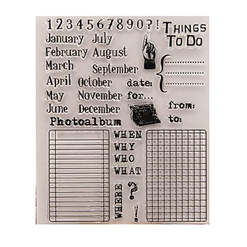 GIVBRO Kalender Datum Klar Stempel Silikon Prägestempel für Karten Herstellung Scrapbooking Fotoalbum DIY Handwerk Monat von GIVBRO
