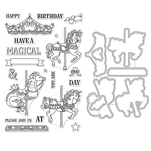 GIVBRO Karussell-Muster, transparente Stempel, Aufkleber, Stanzform, Schablone, Siegel, Prägeschablone, Scrapbooking, DIY Form GIVBRO Karussell-Muster, transparente Stempel, Aufkleber, Stanzform, Schablone, Siegel, Prägeschablone, Scrapbooking, DIY Form von GIVBRO