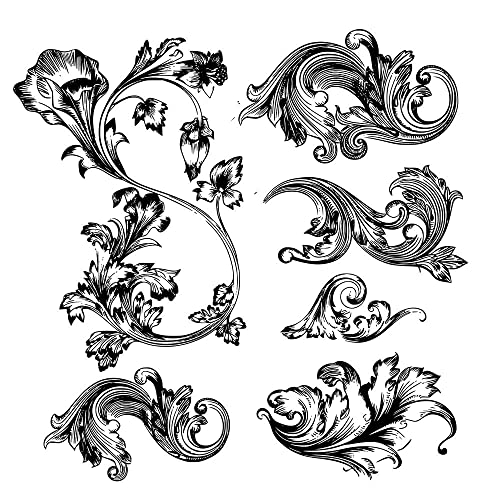 GIVBRO Klassische Barock-Stempel, Aufkleber, Schablone, Siegel, Vintage-Blume, Scrapbooking, DIY-Prägeschablonen (#A) von GIVBRO