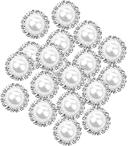 GIVBRO Kristall-Strass-Perlenknöpfe mit flacher Rückseite, 15 mm, 20 Stück GIVBRO Kristall-Strass-Perlenknöpfe mit flacher Rückseite, 15 mm, 20 Stück von GIVBRO