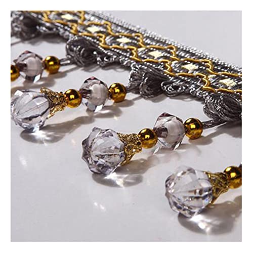GIVBRO Kristallperlen Quaste Fransen Trim Hängende Anhänger Spitze Bänder Egding Trim zum Nähen Home Decoration Kostüm Zubehör Grau GIVBRO Kristallperlen Quaste Fransen Trim Hängende Anhänger Spitze Bänder Egding Trim zum Nähen Home Decoration Kostüm Zubehör Grau von GIVBRO