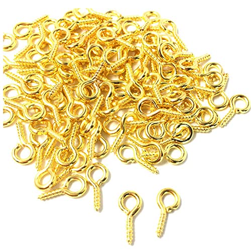 GIVBRO Ösenstifte für Schrauben, Stifte, Haken, Ösen, Schraubenschlaufen, Ösen mit Gewinde, Schraube für DIY-Basteln, Schmuck, Anhängerherstellung, 100 Stück Gold GIVBRO Ösenstifte für Schrauben, Stifte, Haken, Ösen, Schraubenschlaufen, Ösen mit Gewinde, Schraube für DIY-Basteln, Schmuck, Anhängerherstellung, 100 Stück Gold von GIVBRO