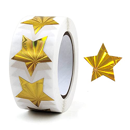 GIVBRO Pailletten Aufkleber Sterne Etiketten Hochzeit Versiegelung Backaufkleber für Süßigkeiten Tüte Geschenkbox Handgemachte Projekt Dekoration (Gold #A) von GIVBRO