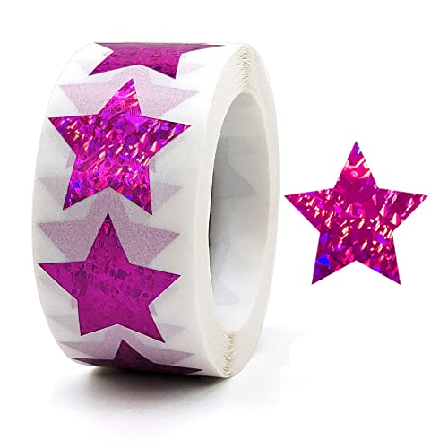 GIVBRO Pailletten Aufkleber Sterne Etiketten Hochzeit Versiegelung Backaufkleber für Süßigkeiten Tüte Geschenkbox Handgemachte Projekt Dekoration Dunkelrosa von GIVBRO