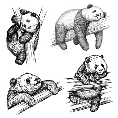 GIVBRO Panda Clear Stamps Aufkleber Schablone Siegel Tiere Prägeschablone Werkzeuge Scrapbooking DIY Handwerk Form von GIVBRO
