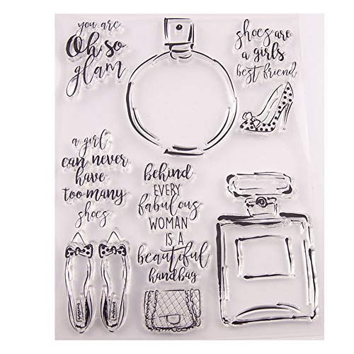 GIVBRO Parfümflasche, transparenter Stempel, Beutel, Schuhe, Silikon, Prägestempel für Karten, Scrapbooking, Fotoalbum, Bastelarbeiten von GIVBRO