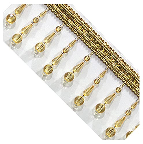 GIVBRO Perlen-Fransenborte, Quasten, geflochtenes Jacquardband, Nähband für Vorhänge, Tischdecken, Hochzeit, dekoriert, 91 cm GIVBRO Perlen-Fransenborte, Quasten, geflochtenes Jacquardband, Nähband für Vorhänge, Tischdecken, Hochzeit, dekoriert, 91 cm von GIVBRO