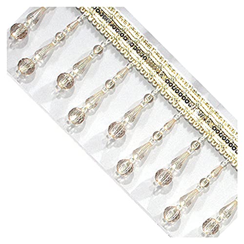GIVBRO Perlen-Fransenborte, Quasten, geflochtenes Jacquardband, Nähband für Vorhänge, Tischdecken, Hochzeit, dekoriert, 91 cm GIVBRO Perlen-Fransenborte, Quasten, geflochtenes Jacquardband, Nähband für Vorhänge, Tischdecken, Hochzeit, dekoriert, 91 cm von GIVBRO