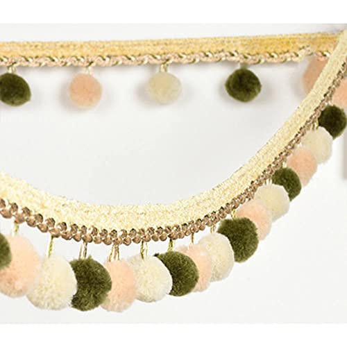 GIVBRO Pom-Pom-Bordüre, Quaste, Fransen, Spitze, zum Aufhängen, Bänder, Trimmen für Vorhänge, Hochzeits-Kostüm, Zubehör, 3 Meter (#A) von GIVBRO
