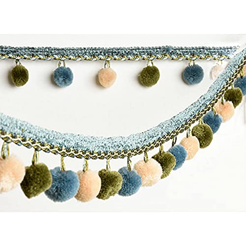 GIVBRO Pompom-Bordüre, Quaste, Fransen, Spitze, zum Aufhängen, Ball, Nähbänder, für Vorhang, Hochzeit, Kostüm, Zubehör, 3 Meter (#C) von GIVBRO