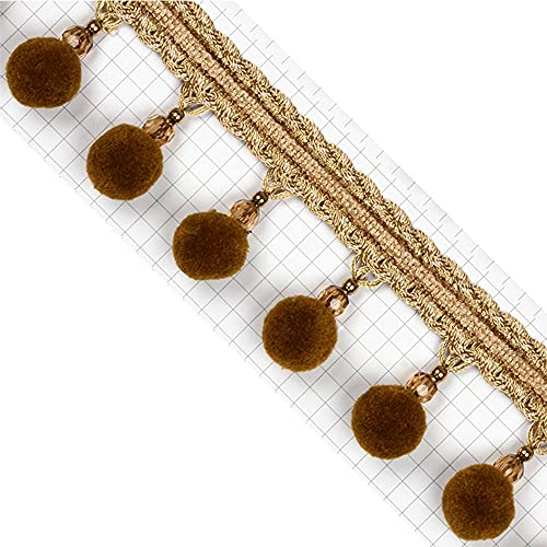 GIVBRO Pompom-Bordüre mit Quasten, Fransen, Spitze, zum Aufhängen, für Vorhänge, Heimdekoration, Kostüm-Zubehör, 3 Meter (#F) von GIVBRO